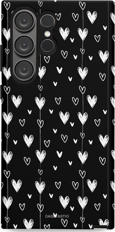 Casetastic Hoesje Geschikt voor Samsung S23 Ultra - Stijlvolle Beschermende Duo-layer Case - Hangend Hartje