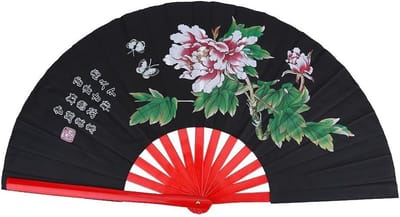 Taichi Fan voor Kung Fu en Chinese Dans, Inclusief Opbergtas - Zwart, Ideaal voor Training en Performance