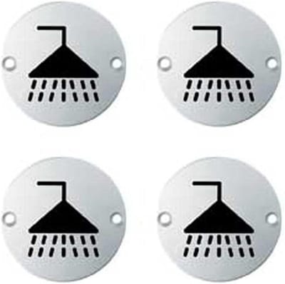 Deur Symbool Tekens - WC Bordjes - Aanduiding Toiletten - Gefreesde Constructie - 76mm Dia - Satijn Staal