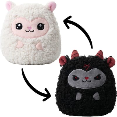 Corimori - Fun Pluchen figuur - Cuddly Sheep - Belle-Bapho (omkeerbaar knuffeldier) - voor Geen - wit-zwart