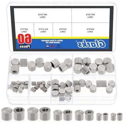 Set van 60 Blind Hole Wrapped Thumb Nuts in M2 tot M6, Carbon Staal, Voor Verstelbare Bevestigingen en Locking Toepassingen