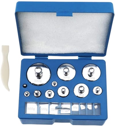 Dailygoods- Kalibratieweg Set 19 Stuks - Geschikt voor Digitale Weegschaal - Chrome-geplateerd Staal - Inclusief Opbergdoos - Ideaal voor Herkalibratie - Minimale Gewicht 10 mg - Gewichtset