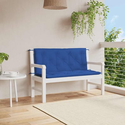 vidaXL - Tuinbankkussen - 120x(50+50)x7 - cm - oxford - stof - blauw