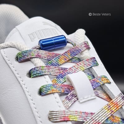 Beste Veters – Veters elastische – Veters draaisluiting – Glitterveters – Lock laces – Veters 100 cm – Veters blauw - Veters niet strikken - Kerst - Sinterklaas- Feestdagen- Black Friday