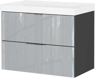 Wastafelkast Laurel Grafiet - Zilvergrijs - Breedte 81 cm - Hoogte 65 cm - Diepte 47 cm