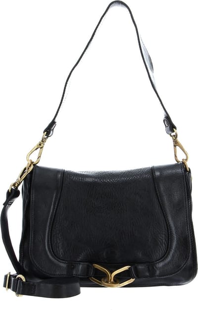 CAMPOMAGGI Leren Schoudertas Crossbody Small Nero Zwart