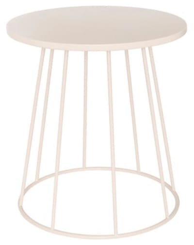 Salontafel en bijzettafel latte Ø 38 cm metaal beige rond compact