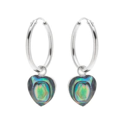 WeLoveSilver - Oorringen Zilver - Hartvormige Abalone - 925 Sterling