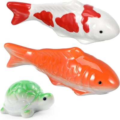 Drijvende Keramische Koi Vissen Set van 3 - Realistische Decoratie voor Vijver en Sprookjestuin, Perfect voor Tuinaccessoires en Buitenlandschappen