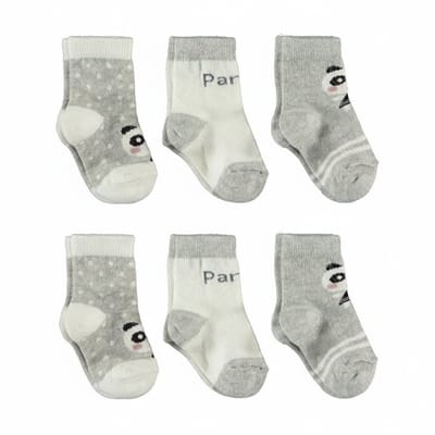 Set van 6 paar babysokken meisjes - Panda baby sokjes