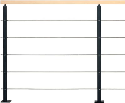 Kordo - Balustradeset - Universo - Zwart staal - 2 m