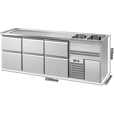 GGM Gastro Biertheke Premium PLUS - 2500x700mm - 6 Schubladen
