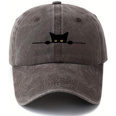 Retro Cartoon Kat Print Baseballpet Verstelbaar Voor Mannen En Vrouwen Buitenactiviteiten, Vissen, Kamperen En Feestjes Adjustable black