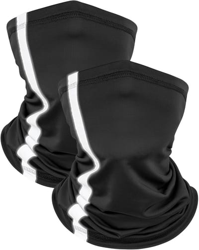 Set van 2 Multifunctionele Tubesjaals, Ademend en UV-bescherming voor Sport, Skiën, Vissen en Hardlopen (Zwart, Grijs)