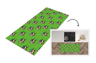 Keukenloper - Loper keuken - Koe - Vleugels - Patronen - Kind - 120x50 cm - Keukenloper vinyl