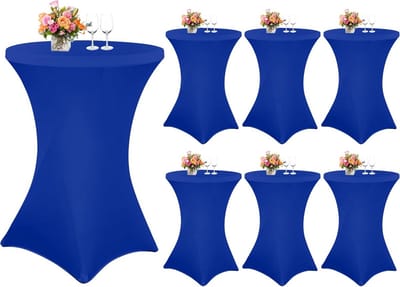 Cocktailtafelhoezen - Bartafelhoezen - Feestelijke Decoratie - Kreukvrij Spandex - Ø 80-85 cm - Blauw