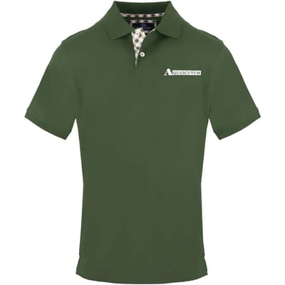 Aquascutum Heren Polo Shirt met Korte Mouwen en Logo Collared (Militair Groen)