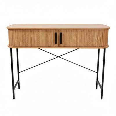 meubel Console met schuifdeuren SCAVA, geribbeld, 100 x 35 x 80,5 cm