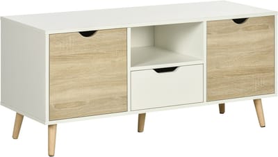 HOMCOM TV-meubel - Spaanplaat - 110x40x50cm - Wit