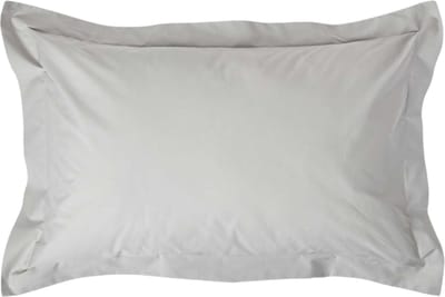 Homescapes Kussensloop 50x75 cm met Rand (Oxford) – Zilvergrijs – 100% Egyptisch Perkal Katoen – 200 TC
