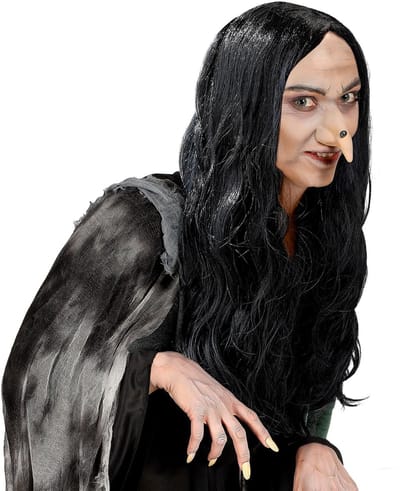 Heksenpruik zwart Amelia