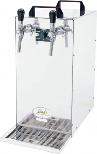 Biertap - Kontakt 155/R, thuistap, bierkoeler, 2-kraans roestvrijstalen droogkoeler, bierpomp, 160 liter/uur, Green Line