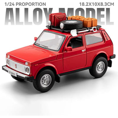 1:24 Schaal Lada Niva Vintage Auto Model Speelgoed Terugtrek Deuren Geopend Hoge Simulatie Politieauto's Modellen Speelgoed Ideaal Ornament