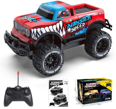 Sogiol® Bestuurbare Auto -RC Auto Off- Monster Truck - 2.4GHz -Road met LED Verlichting - Radiografisch Afstandsbestuurbare Race Speelgoed -Bestuurbare Auto voor Kinderen (3 tot 10 Jaar)