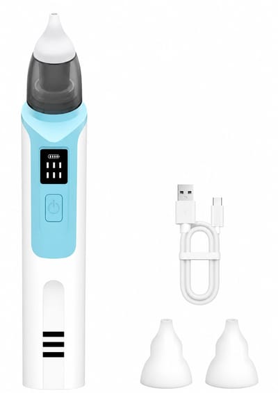 BlueTime - Neusreiniger Baby - Neusdouche Wasbaar - LED Display - Snoetenpoetser - Veilig - Snotzuiger