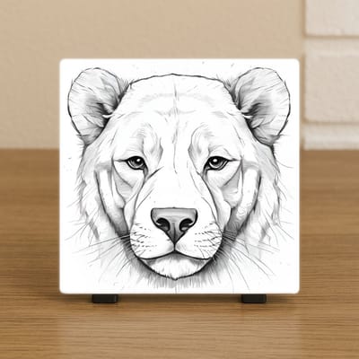 Wenstegel Zwart-Wit Berenportret – Stoere Wanddecoratie – Portret – Wilde dieren – Stijlvolle Woondecoratie met Boodschap – Trendy nu– Hip trendy tegeltje – Cadeau – Zomaar – Deco