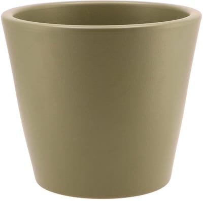 DK Design Bloempot/plantenpot Vinci - olijfgroen mat - voor kamerplant - D19 x H21 cm