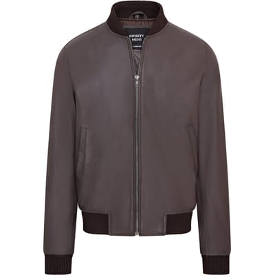 Heren zacht leer MA-1 Varsity bomberjack