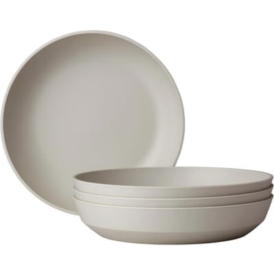 Mepal Diep bord Silueta 210 mm set 4 stuks - Nordic white - campingservies - campingborden - buitenservies