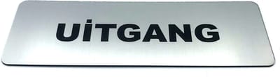 Deurbordje met tekst Uitgang incl. 3M-tape plakstrip - Namengigant Deur Tekstbordje - Deur - incl. 3M-tape plakstrip - Bordje - RVS Look - 150 mm x 50 mm x 1,6 mm - 5 jaar Garantie