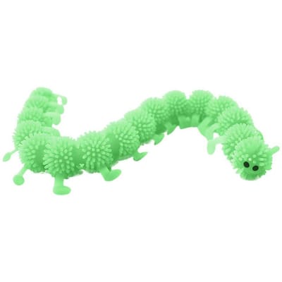 Chenilles Lumineuses Jouets Fidget Jouet Sensoriel Pour L'anxiété Soulagement Du Stress Ver Vers Velu Extensible Chenilles Lumineuses Apparence Élégante Utilisation Quotidienne Pratique green