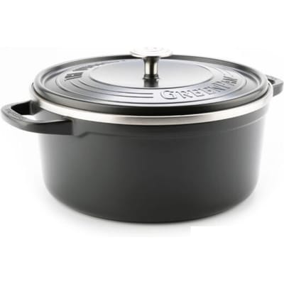 GreenPan Featherweights Braadpan 22cm - 3L - Zonder PFAS-vrije antikleeflaag - Braadpan inductie - Ovenbestendig tot 230°C - Geëmailleerd gietijzer - Met deksel - Zwart
