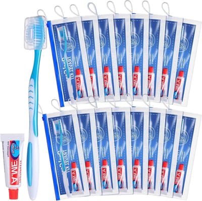 Tandenborstel Set - Reis Kit - Mondhygiëne Onderhoud - Individueel Verpakt - 30 Stuks - Blauw
