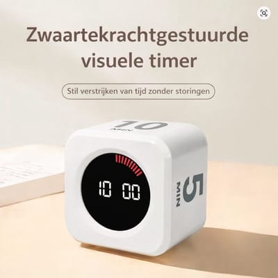 Productiviteit timer - Roterende wekker - bureau flip countdown timer - Focustijd - Concentreren - studeren - koken - wit