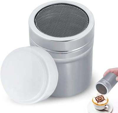 Allecto - Poeder Suiker Shaker - Zeefje voor Poeder - Roestvrij staal - Ideaal voor Kaneel en Suiker - Voor de keuken - Zilver