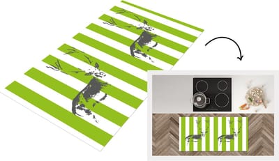 Keukenloper - Loper keuken - Patroon - Hert - Strepen - 120x60 cm - Keukenloper vinyl