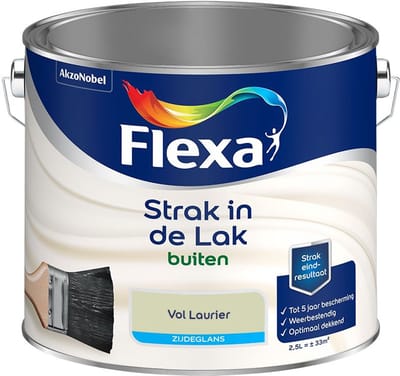 Flexa - Strak In De Lak Buitenlak Zijdeglans - Vol Laurier - Mengverf - 2,5 L