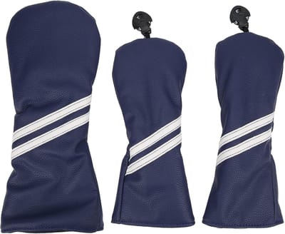 Golfhouten Headcover, Waterdichte PU-strepen Cue Golf Club Headcovers Set voor Driver No.1,3,5