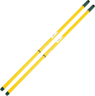 Set van 2 telescopische bezemstelen met draad 80-130 cm geelgroene metalen steel voor bezem Duitse draad universele steelstang vervangingssteel telescopische steel reserveonderdeel steel vervanging telescopische steel