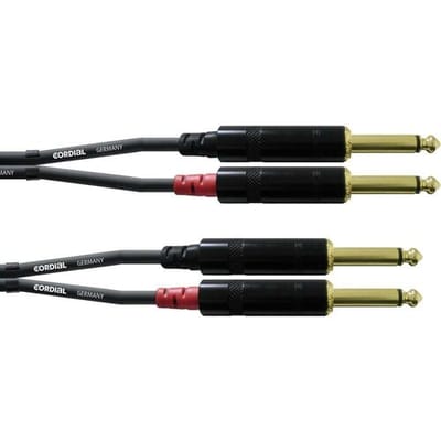 Cordial CFU 3 PP Audio Adapterkabel [2x Jackplug male 6,3 mm - 2x Jackplug male 6,3 mm] 3.00 m Zwart