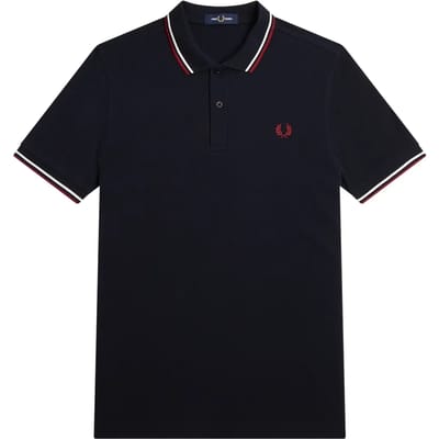 Fred Perry Twin tipped fred perry shirt - navy snow white burnt red
