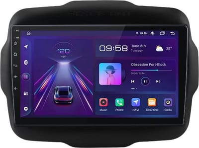 Navigatiesysteem auto met scherm - autoradio geschikt voor CarPlay en Android auto - bluetooth radio - geschikt voor Jeep Renegade 2013-2022