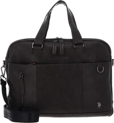 U.S. POLO ASSN. Business tas Laptoptas met laptopvak Cambridge Business Bag Dark Taupe Donkerbruin