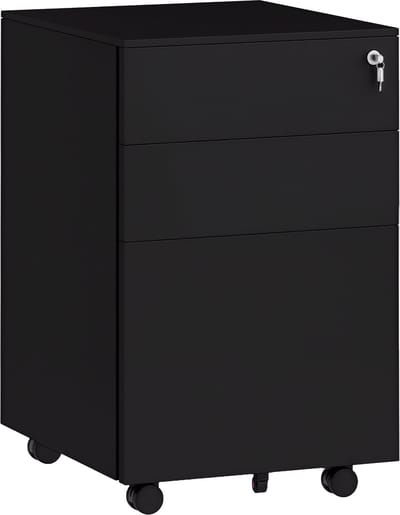 Vinsetto-Rollcontainer-Stahl-37L x 43,5B x 60H cm-Schwarz