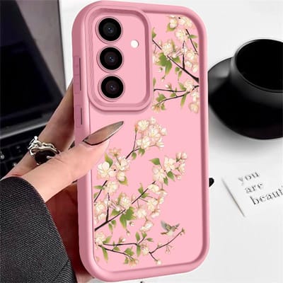 Hoesje Voor Samsung Galaxy A55 A54 A26 A35 A15 A16 A56 A25 5G S25 Edge S24 S23 S22 Ultra S24 S21 FE Roze Bloemen Zachte Telefoonhoes For Samsung Galaxy S23