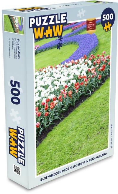 Puzzel Bloembedden in de Keukenhof in Zuid-Holland - Legpuzzel - Puzzel 500 stukjes